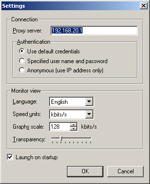 Settings Bandwidth Monitor for AiS AliveProxy WEB VPN SSL